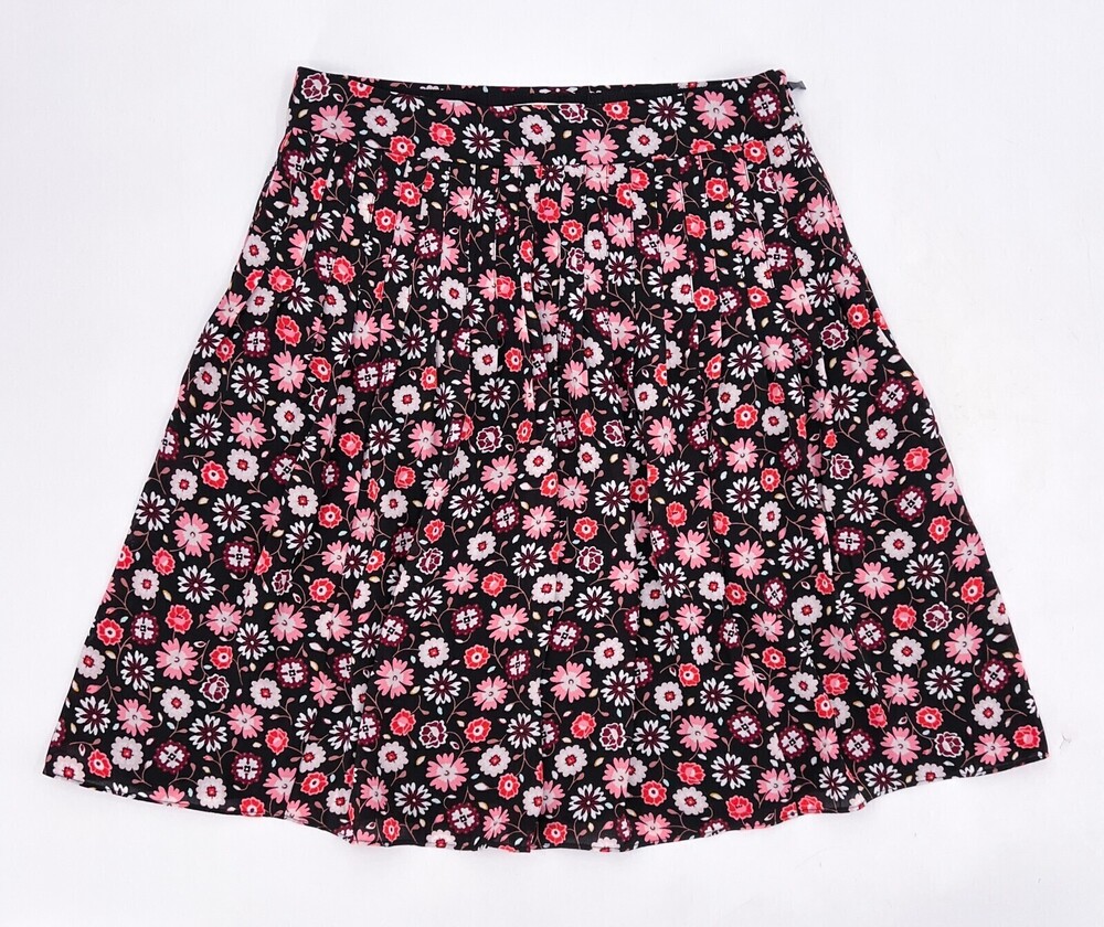Kate Spade Skirt Womens 2 Floral A-Line Pleat Lined Zip Flared